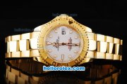 Rolex Yachtmaster Swiss ETA 2836 Automatic Movement Full Gold Case/Strap with White Dial and White Round Hour Marker