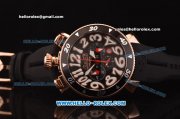 Gaga Milano Chrono 48 Miyota OS20 Quartz Rose Gold Case with Black Dial and White Numeral Markers