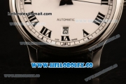 Chopard L.U.C 1937 Miyota 9015 Automatic Steel Case with White Dial and Black Leather Strap (AAAF)