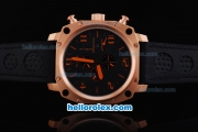 U-Boat Thousands of Feet Chronograph Automatic Rose Gold Bezel with Black Dial-Orange Marking