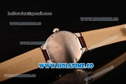 Cartier Ballon Bleu De Small Swiss Quartz Steel Case with Brown Dial White Roman Numeral Markers and Brown Leather Strap