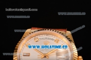 Rolex Day-Date Asia 2813/Swiss ETA 2836/Clone Rolex 3135 Automatic Yellow Gold Case with Silver Dial and Diamonds Markers (BP)