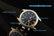 IWC Pilot's Watch TOP GUN Automatic Movement Steel Case with Black Dial and White Markers- Black Strap