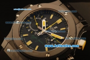 Hublot Big Bang Swiss Valjoux 7750 Automatic PVD Case with Black Dial and Black Rubber Strap