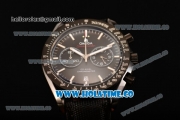 Omega Speedmaster Moonwatch Co-Axial Chronograph Miyota Quartz PVD Case with Black Dial and White Stick Markers