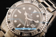 Rolex GMT Master II Swiss ETA 2836 Automatic Movement Full Steel with Black Dial and Diamond Bezel