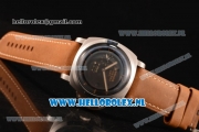 Panerai PAM00403 Luminor 1950 10 Days GMT Asia Automatic Steel Case with Black Dial and Brown Leather Strap
