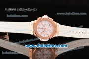 Hublot Big Bang Clone HUB4100 Automatic Rose Gold Case with White Rubber Strap and White Dial - 1:1 Original (TW)