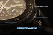 Hublot King Power F1 Swiss Valjoux 7750 Automatic CF Case with Skeleton Dial and Black Rubber Strap-Green Markers