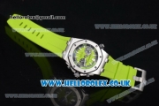 Audemars Piguet Royal Oak Offshore Diver Chrono Clone AP Calibre 3126 Automatic Steel Case with Green Dial Stick Markers and Green Rubber Strap (JF)