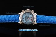 Rolex Daytona Automatic Movement MOP Dial with Roman Markers and Blue Leather Strap