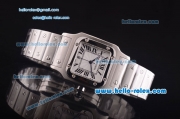 Cartier Santos Swiss ETA 2671 Automatic Movement Steel Case and Strap with White Dial