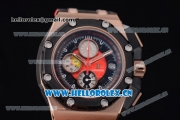 Audemars Piguet Royal Oak Offshore Grand Prix Automatic Chronograph Miyota OS10 Quartz Rose Gold Case with Black/Red Dial and Black Leather Strap (EF)