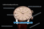 IWC Aquatimer Vintage 1967 Asia Automatic Steel Case with White Dial Stick Markers and Brown Leather Strap