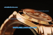 Rolex Day-Date Automatic Rose Gold Case with Diamond and White MOP Dial-Rose Gold Strap