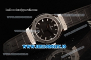 Hublot Classic Fusion Japanese Miyota 9015 Automatic Movement Steel Black Dial and Stick Markers Leather Strap (JF)