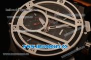 Hublot Big Bang Chukker Bang Limited Edition Chrono Swiss Valjoux 7750 Automatic PVD Case with Black Dial and Brown Leather Strap - (YF)
