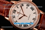 Vacheron Constantin Patrimony Miyota 9015 Automatic Rose Gold Case with White Dial and Black Roman Numeral Markers