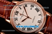 Vacheron Constantin Patrimony Miyota 9015 Automatic Rose Gold Case with White Dial and Black Roman Numeral Markers