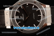 Hublot Classic Fusion Japanese Miyota 9015 Automatic Movement Steel Black Dial and Stick Markers Leather Strap (JF)