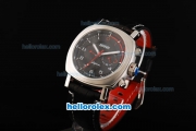 Ferrari California Automatic Movement Black Dial with Numeral Markers and Red Second Hand