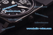 Bell & Ross BR 03-92 Asia 4813 Automatic Movement PVD Case with Black Dial-White Markers and Black Rubber Strap