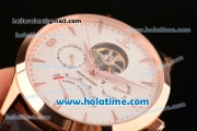 Jaeger-LECoultre Master Asia Automatic Rose Gold Case with Brown Leather Strap and White Dial