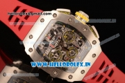 Richard Mille RM11-03 Swiss Valjoux 7750 Automatic Steel Case Skeleton Dial With Arabic Numeral Markers Red Rubber Strap(KV)