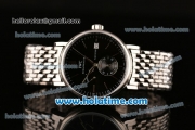 IWC Portofino Eight Days Miyota Quartz Full Steel with Black Dial and Silver Stick Markers