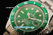 Rolex Submariner Oyster Perpetual Automatic with Green Dial and Green Graduated Bezel-White Round Bead Marking and Small Calendar