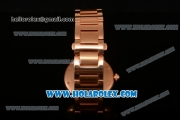 Cartier Rotonde De Miyota Quartz Rose Gold Case/Bracelet with Blue Dial