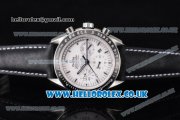 Omega Speedmaster Apollo 13 Silver Snoopy Award Limited Edition Chrono Swiss Valjoux 7750 Automatic Steel Case with White Dial Black leather Strap and Stick Markers (YF)