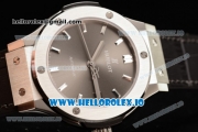 Hublot Classic Fusion Japanese Miyota 9015 Automatic Movement Steel Black Dial and Stick Markers Leather Strap (JF)