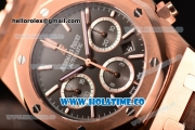 Audemars Piguet Royal Oak Chrono 41MM Swiss Valjoux 7750 Automatic Full Rose Gold with Stick Markers and Coffee Dial (EF)