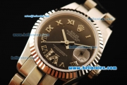 Rolex Datejust Automatic Movement Full Steel with ETA Coating Case with Chocolate Dial