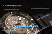 Panerai Luminor Submersible All Black Steel Case With Fake Carbon Bezel Automatic Rubber Strap Grey Dial PAM01039