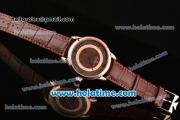 Vacheron Constantin Metiers D Art Miyota OS2035 Quartz Rose Gold Case with Brown Dial and Brown Leather Strap