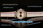 Hublot Big Bang Chrono Miyota OS20 Quartz Steel Case with White Leather Strap and White Dial