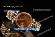 Rolex Datejust 37mm Swiss ETA 2836 Automatic Two Tone with Gold Dial and Roman Diamods Markers Diamonds Bezel