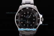 Rolex Sea-Dweller Oyster Perpetual Date Automatic with Black Ceramic Bezel and Black Dial-White Marking and Small Calendar