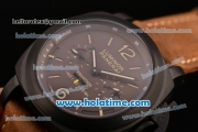 Panerai PAM 00365 Luminor 1950 Equation of Time Tourbillon Automatic PVD Case with Brown Dial an Brown Leather Bracelet