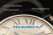 Cartier Ballon Bleu De 9015 Auto Steel Case with White Dial and Black Leather Strap