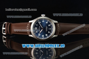 Breitling Navitimer 8 Swiss ETA 2824 Automatic Steel Case Blue Dial With Arabic Numeral Markers Brown Leather Strap(ZF)