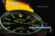 Rolex Milgauss SE Stealth Yellow Asia 2813 Automatic PVD Case Yellow Nylon Strap with Black Dial Yellow Stick Markers