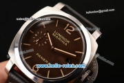 Panerai Luminor Marina 1950 3 Days PAM00351 Asia ST25 Automatic Steel Case with Black Leather Strap and Brown Dial