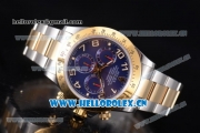 Rolex Daytona Clone Rolex 4130 Automatic Two Tone Case/Bracelet with Blue Dial and Arabic Numeral Markers (EF)