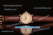 Patek Philippe Calatrava 2813 Automatic Rose Gold Case with Beige Dial and Roman Numeral Markers