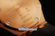 Audemars Piguet Royal Oak Offshore Run 12 Sec Swiss Valjoux 7750 Chronograph Movement RG Case with PVD Bezel and Black Dial-White Numeral Marker