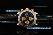 Breitling Chronomat Evolution Chronograph Swiss Valjoux 7750 Automatic Movement Steel Case with Black Dial and Gold Arabic Numerals