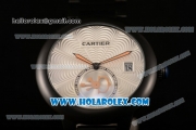 Cartier Rotonde De Miyota Quartz PVD Case/Bracelet with Silver Dial